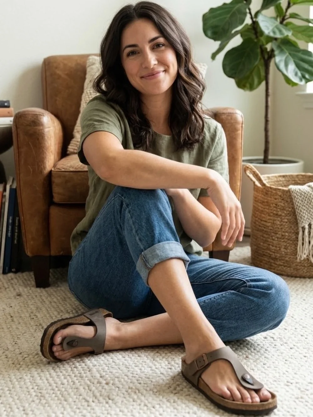 Birkenstock Gizeh Birko-Flor Thong Sandals – Mocha Brown – Size 36